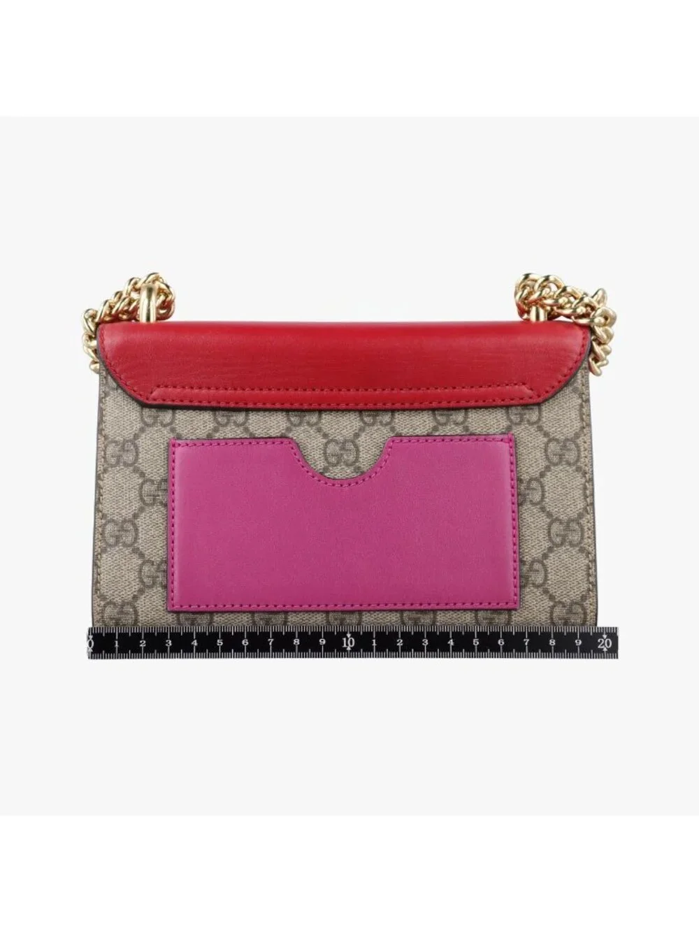 Gucci Padlock Beige Red Pink Leather Shoulder Bag